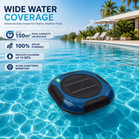 Ioniseur solaire pour piscine, système d'entretien de l'eau flottant carré pour piscines hors sol et enterrées jusqu'à 150 m³
