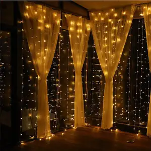 الجملة عطلة الديكور وميض 3*3 م 300 LED نافذة الستار سلسلة ضوء النجوم أدى ستار مصابيح الإضاءة عطلة عيد الميلاد