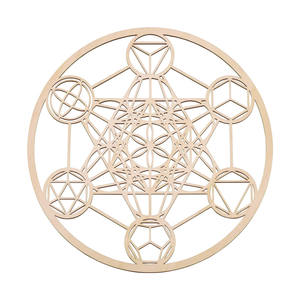 Sólidos platónicos Geometría Sagrada moderna <span class=keywords><strong>Cubo</strong></span> de tatron arte de pared de madera colgante deco energía positiva simboliza la armonía del equilibrio - Product Image 1