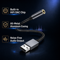 Mini DAC USB portable, dongle de décodage audio 32 bits 384 kHz HiFi, prise jack 3,5 mm, boîtier en aluminium, pour casque, marque COMTANG BH01, neuf