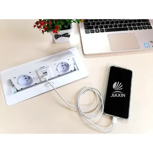 JIAXIN Zinc Alloy / Iron Hidden Usb Tabletop Electrical Plug Box Office Furniture Pop Up Desktop Socket