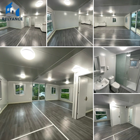 Rumah Kontainer Modular 20ft Desain Rumah Mungil Dua Kamar Tidur dan Dapur Terisolasi Tahan Angin Rumah Tamu Terlaris