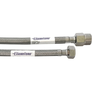 Manguera de Plomería de Acero Inoxidable y Latón de 30 cm MF 3/8 X 1/2, Extensible, para Baños, Inodoros y Duchas, Acabado Cromado Moderno, Flexible, EPMD - Product Image 1