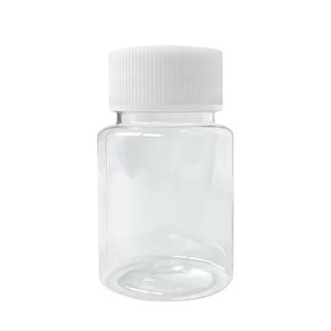 Vente directe bouteille ronde en PET bouteille en plastique transparent de qualité alimentaire capsule pilule médecine bouteille en plastique vide avec couvercle pour l'hôpital - Product Image 2