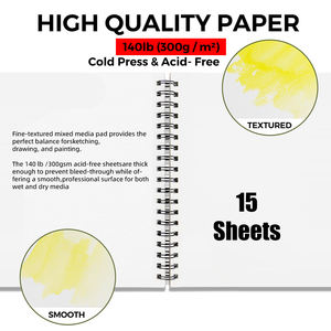 15 शीट 300gssm a2/a3/a4 कलाकार पेंटिंग ऐक्रेलिक पैड एसिड मुक्त वाटरकलर पैड तेल पेंटिंग के लिए - Product Image 2