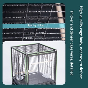 Custom Luxury Modern Classic Glass Stainless Steel <b>Small</b> Bird Breeding Parrot Cage - Product Image 3