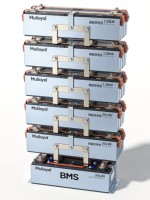 Batterie LFP empilée haute tension MULOYAL 10 kWh, 6000 cycles, BMS maître-esclave, CAN/RS485, IP54, refroidissement liquide