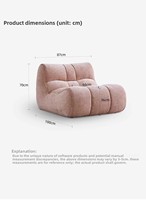Fauteuil de salon moderne minimaliste en tissu, sans cadre, compressé sous vide, rembourré en mousse, pour chambre à coucher et mobilier de maison