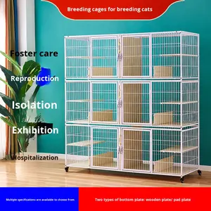 Casinha para Gatos Ecológica Dobrável e Desmontável de Três Camadas com Combinação Livre, Estrutura de Aço Galvanizado com Botão Duplo para Raças Pequenas - Product Image 2