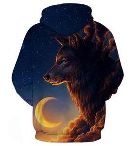 <span class=keywords><strong>Felpe</strong></span> alla moda stile urbano stile Harajuku felpa animale lupo con cappuccio stampato 3D felpa da uomo con motivo personalizzato - Product Image 2