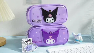 Joytop Wholesale SR 101246 Sanrio Kuromi mignon étui à crayons à fermeture éclair pour école stationnaire avec sac à crayons miroir