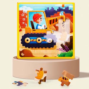 Rompecabezas de viaje para niños pequeños, juguete 3 en 1, divertido y educativo, rompecabezas de madera personalizado con dibujos animados para niños - Product Image 4