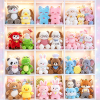 Poupées en peluche de 8 pouces à motifs de dessins animés variés, en coton PP doux, durables, pour la vente en gros et les prix de machines à griffes