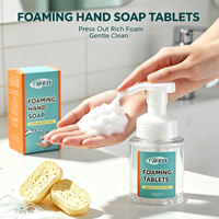 Tablettes de savon moussant pour les mains, sans plastique, rechargeables, écologiques, pour le nettoyage quotidien de la salle de bain