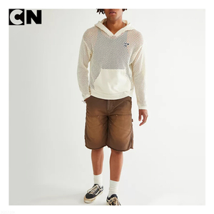 Fabricante de Suéteres con Certificación BSCI, Diseño Personalizado con Logotipo, Sudadera con Capucha de Algodón para Hombre, Ligera, Calada, de Crochet - Product Image 4