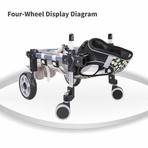 Adjustable Pet Mobility Aid Dog <b>Walker</b> Wheel Chair Harness 4 Wheels Aluminum Alloy All-Season Travel Helper for Dogs - Product Image 3