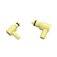 Raccord coudé à 90 degrés BRT Almond PP 1/4'' 3/8'' pour tuyau, raccord tubulaire cannelé, raccord rapide en ligne, femelle, 120 psi, -40°C, 83°C