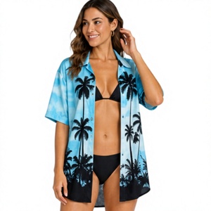 Camisas Hawaianas Personalizadas para Hombre, Camisas de Playa con Estampado Floral Tropical, Manga Corta, Botones, Holgadas, Ropa de Playa para Vacaciones de Verano, Venta al Por Mayor OEM - Product Image 1