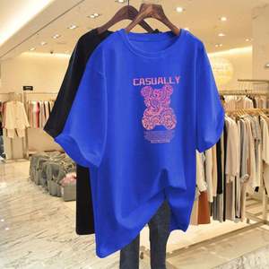 Nueva Camiseta de Verano para Mujer, Estilo Dulce y Bonito, de Algodón Puro, Cuello Redondo, Manga Corta, Holgada, con Estampado Gráfico - Product Image 2