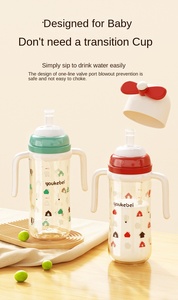 Produits pour bébés OEM personnalisés, sans BPA, gobelets à lait pour bébés, à large ouverture, avec poignée, anti-éclaboussures, biberon portable pour bébés - Product Image 6