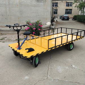 Carro Eléctrico de Plataforma Plana de 48 V con 4 Ruedas y Neumáticos de Acero para Almacén, Construcción, Manufactura y Logística - Product Image 1