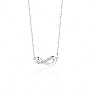 Collar De Acero Inoxidable Infinity Mobius Strip Zircon Necklace for Women Full Zircon Charm Clavicle <b>Chain</b> Necklace - Product Image 4
