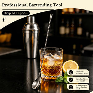 Cuchara de Barra de Acero Inoxidable de 12 Pulgadas con Mango Largo, Juego de Herramientas de Barra Ecológicas para Mezclar y Agitar Bebidas, Opción de Logotipo Personalizado - Product Image 3