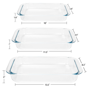 Plat de cuisson en verre transparent pour <span class=keywords><strong>four</strong></span> plat de casserole oblong plat de cuisson rectangulaire ustensiles de cuisson en verre plat de cuisson - Product Image 3