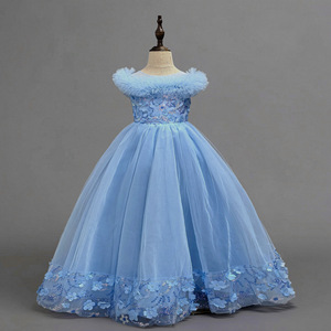 Vestido de niña de las flores color borgoña con cuello redondo, estilo princesa de tul, para edades de 3 a 12 años, certificado CPC CE - Product Image 5