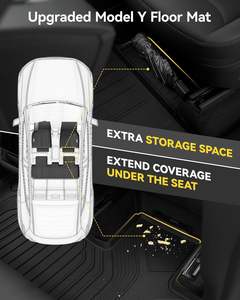 แผ่นรองพื้นรถยนต์ 3W 2025 2026 สำหรับรถยนต์เทสล่า รุ่น Y จูนิเปอร์ แบบกันทุกสภาพอากาศ ผลิตจากวัสดุ TPE กันลื่น พร้อมแผ่นรองท้ายรถและแผ่นรองพนักพิงหลัง - Product Image 4