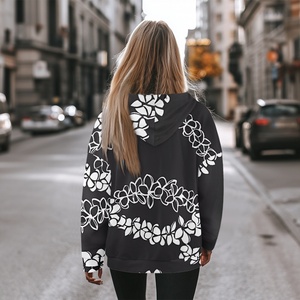 Venta al por mayor sudaderas con capucha de las mujeres sudaderas logotipo personalizado más tamaño esencial Sudadera con capucha unisex de gran tamaño elei imprimir negro sudaderas con capucha - Product Image 3