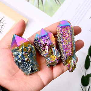 Wholesale Healing Crystal Stones Rainbow Angel Aura <b>Pineapple</b> Quartz Cluster for Jewelry Making - Product Image 4