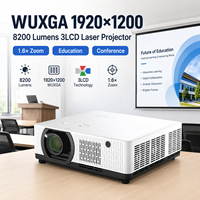 Projecteur laser 3LCD WUXGA 1920x1200 8200 lumens avec zoom 1,6x pour l'éducation et les conférences