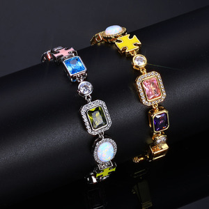 New <b>Opal</b> <b>Bracelet</b>, Colored Gemstone <b>Bracelet</b>, Men's Hip-hop Jewelry Accessories Customization Tanjing Fashion Lijing Necklace - Product Image 2