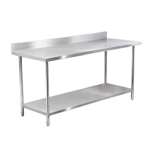 Bàn làm việc bằng thép không gỉ đạt chuẩn, có thể điều chỉnh chiều cao, dùng cho nhà hàng, bàn chuẩn bị thực phẩm bằng thép không gỉ - Product Image 1