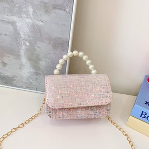 Nouveauté : Mini sac à main princesse à sequins et perles, sac à bandoulière scintillant pour enfants, mignon et tendance pour petites filles - Product Image 6