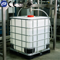 Réservoir IBC carré en plastique de 1000 L certifié CE, conteneur de stockage de liquides pour la logistique de produits chimiques, d'eau, d'huile et d'aliments