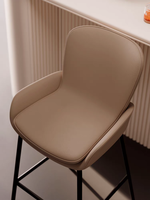 Tabouret de bar haut moderne de luxe en métal et cuir pour extérieur, salle à manger commerciale, hôtel, café, restaurant