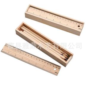 Estuche de madera para lápices con regla, organizador de escritorio, soporte para papelería para uso en oficina y escuela - Product Image 4
