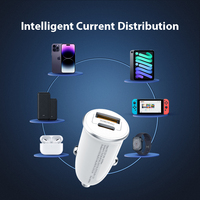 Chargeur de voiture USB C mini 30W, adaptateur allume-cigare, accessoires de voiture pour iPhone, Galaxy et plus