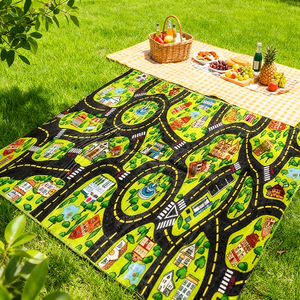 <span class=keywords><strong>Tapis</strong></span> de jeu éducatif pour enfants sur le thème du trafic routier, doux et rembourré, pour une utilisation à la maison avec un dos antidérapant - Product Image 3