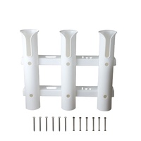 Nuevos tubos de soporte de caña de pescar de montaje en riel de 3 agujeros de plástico accesorios montados en la pared para la venta