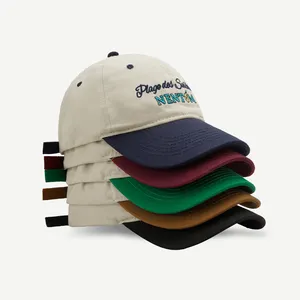 Toptan Unisex nakış LogoAdjustable pamuk Mens kapaklar rahat 6 Panel pamuk beyzbol Patchwork kap donatılmış düz kap