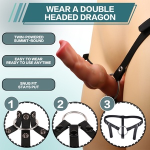 Vibrador CITYFUN con Correa y Tapón Anal en Forma de Gancho, Vibrador de Doble Cabeza, Masajeador de Silicona Líquida, Juguetes Sexuales para Mujeres - Product Image 2