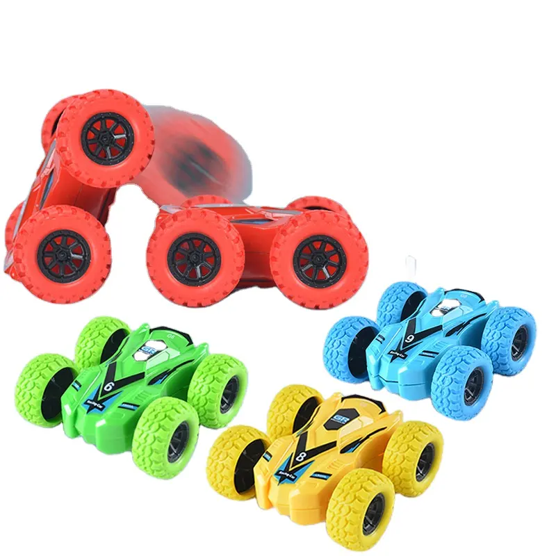 DHF683 Hot popular children's boys color box four-wheel drive double-sided cross-country somersault stunt car twist egg car toy