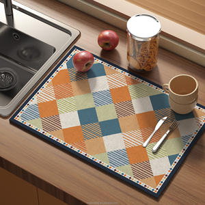 Tapis de <span class=keywords><strong>machine</strong></span> à café en caoutchouc à motif abstrait coloré, séchage rapide, absorbant, antidérapant, pour comptoir de cuisine, pour machines à expresso - Product Image 4