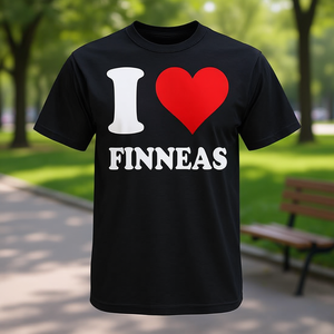T-shirt promozionale Red Heart I Love Finneas - Product Image 3