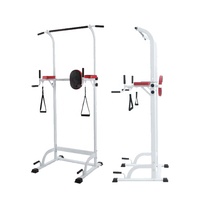 Station de musculation Power Tower en acier robuste à hauteur réglable pour exercices du haut du corps, triceps, dips, tractions, pompes, L-sit, pour la maison