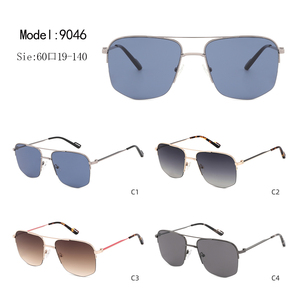 <b>Pilot</b> Sunglasses Rectangle Full Rim Polarized Blue Lenses 100% UV Protection Unisex Adult Outdoor Use - Product Image 3