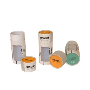 Eco friendly paper recycled kraft cardboard round paper tube cylinder PVC packaging box with window